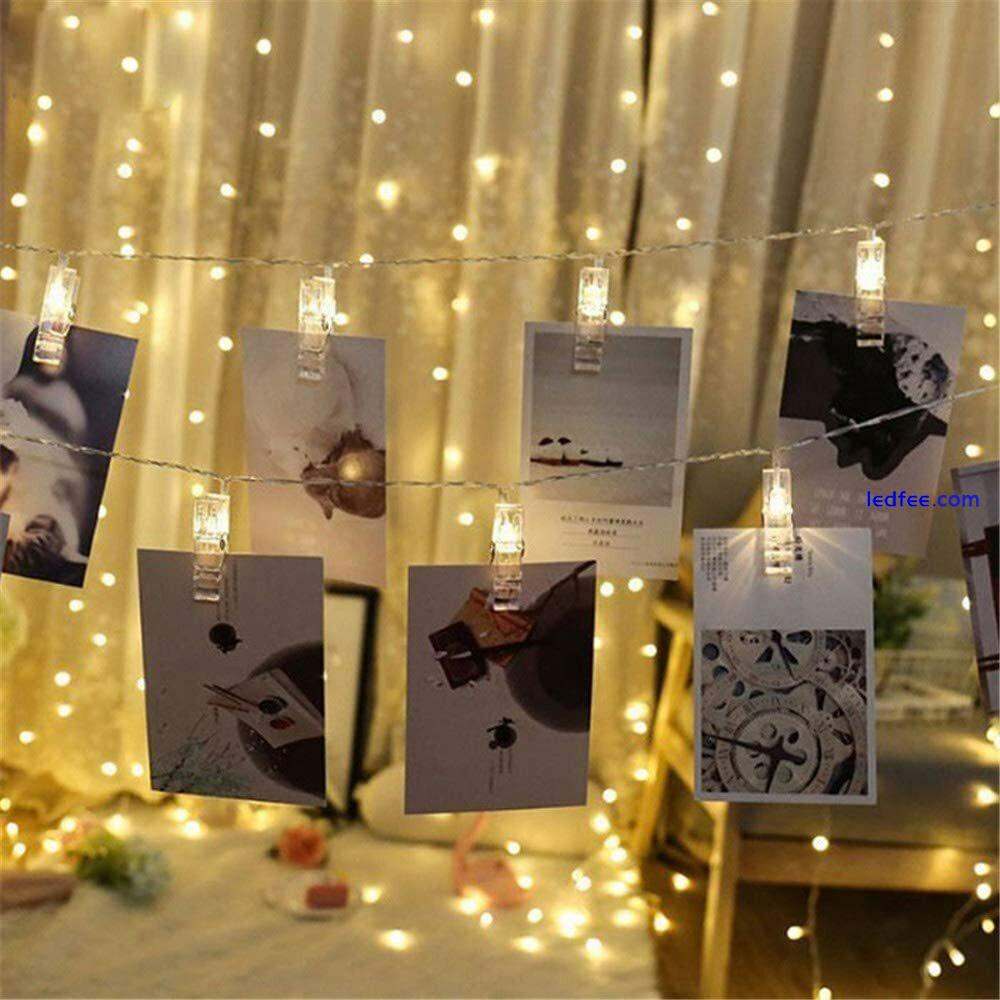 40 LED Battery Photo Clip Light Peg Fairy String Lights Wedding Picture Hanging 1 