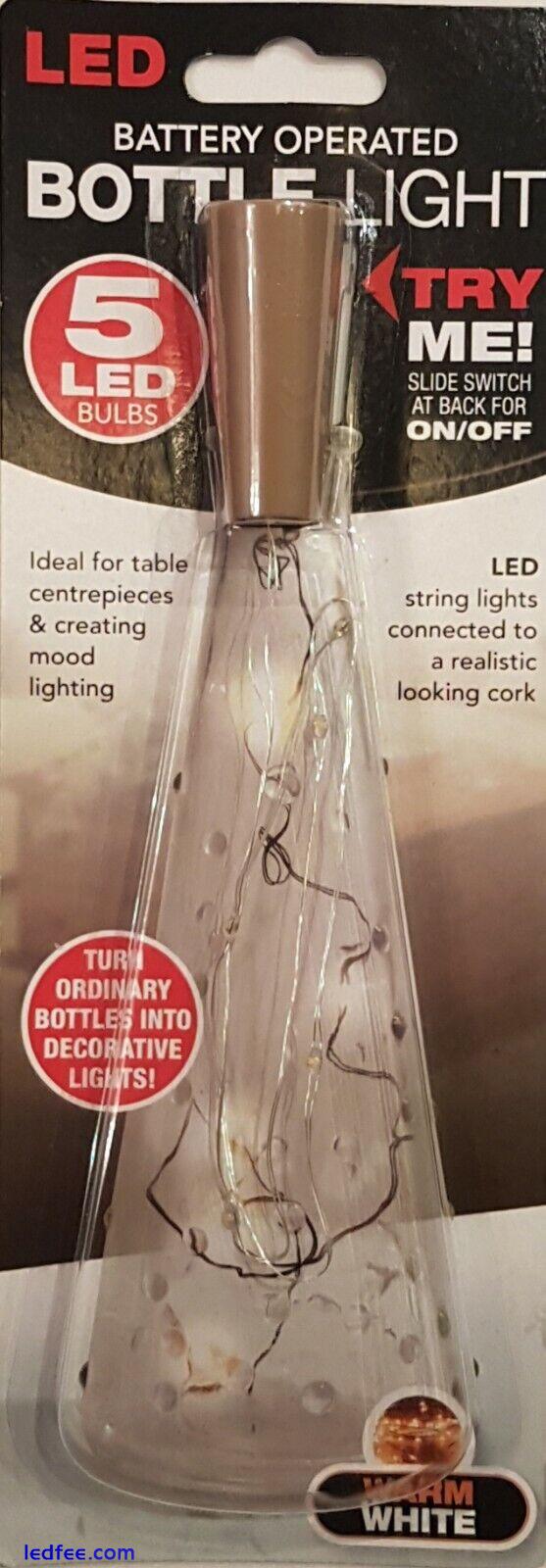 Bottle Fairy Lights on a Realistic Cork to Decorate any Bottle - Warm White LEDs 5 