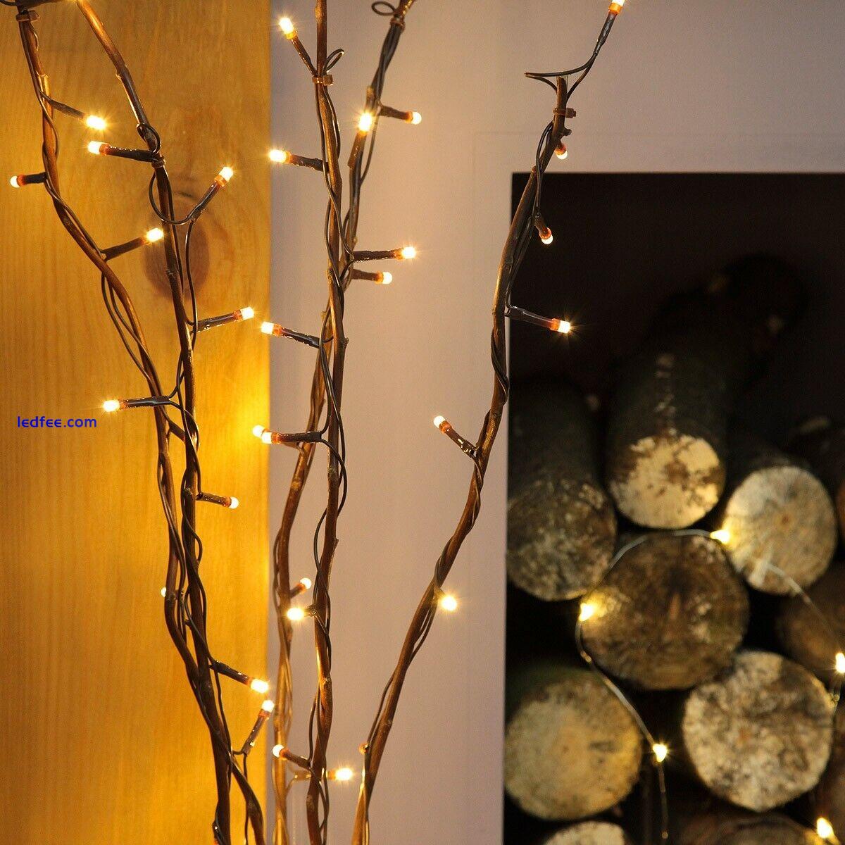 5 x 87cm Plug In Twig Branch Decoration LED Fairy Lights | Christmas Indoor Vase 3 