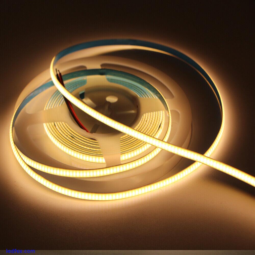 High Density COB LED Strip Light 5/8/10mm DC 12V 24V Ra90 Flexible Soft Dimmable 3 