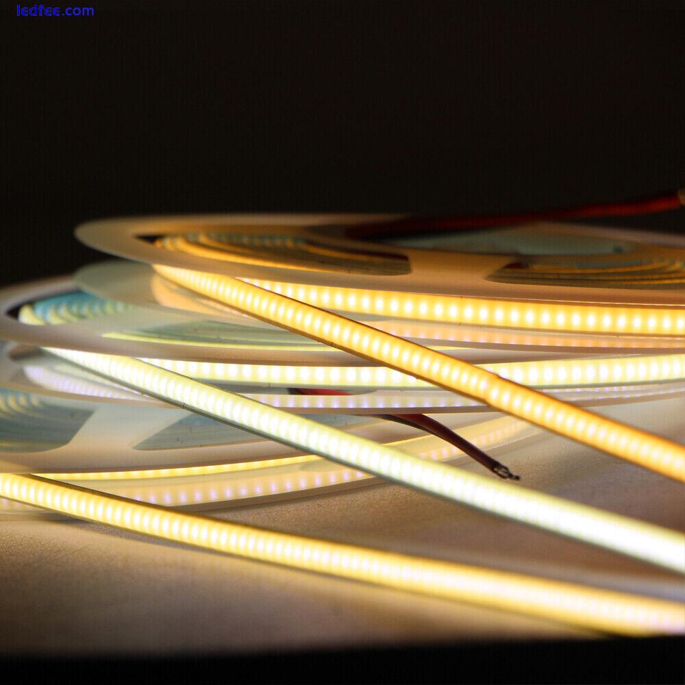 High Density COB LED Strip Light 5/8/10mm DC 12V 24V Ra90 Flexible Soft Dimmable 1 