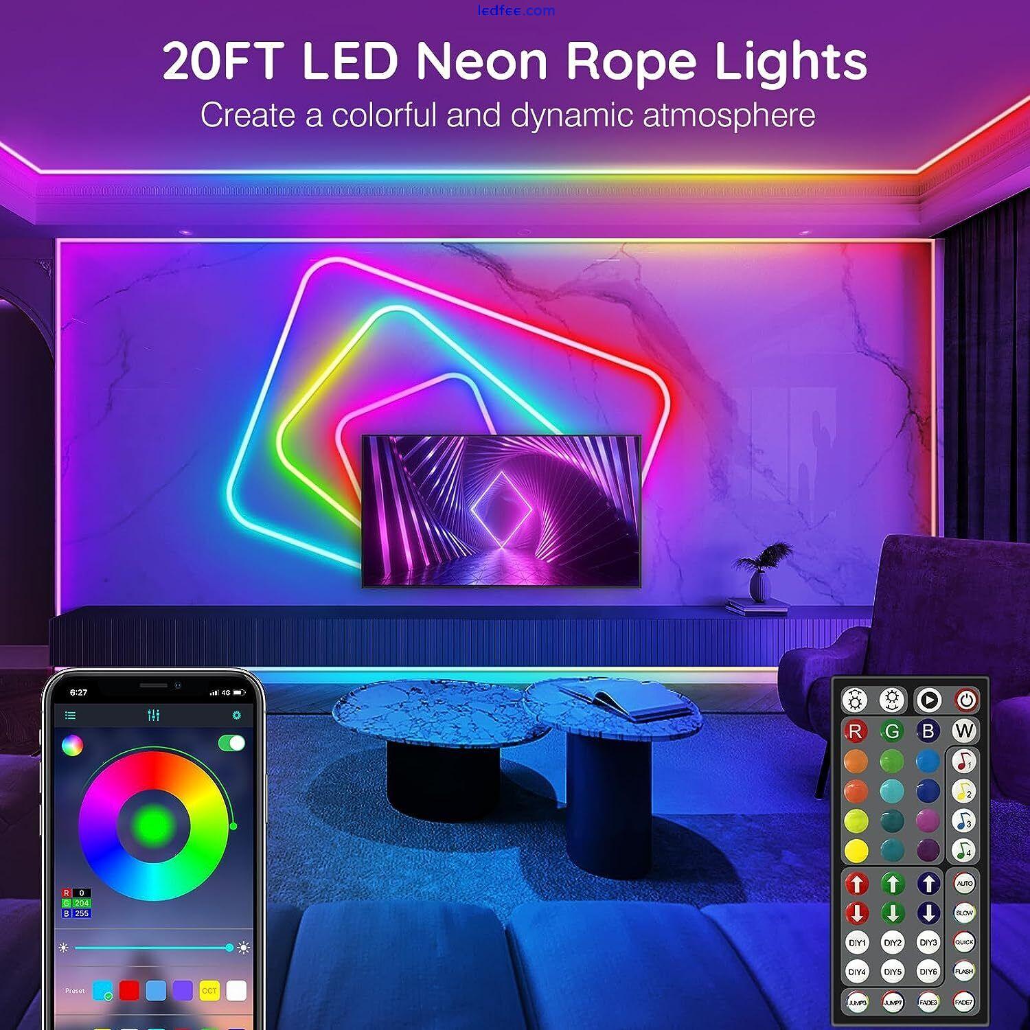 AILBTON 6m Led Neon Rope Lights,Flexible Led Rope Lights,Control with Modes,IP65 0 