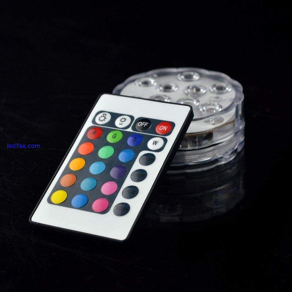 RGB Remote Controlled Submersible 10LED Light Color Changing Battery Operated 0 