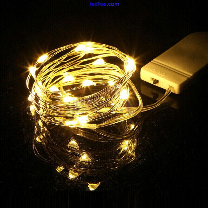 10 LED Micro Rice Wire Copper Fairy String Battery Lights Xmas Wedding Party 1M 1 