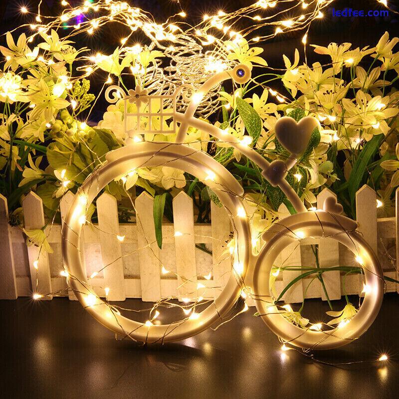 10 LED Micro Rice Wire Copper Fairy String Battery Lights Xmas Wedding Party 1M 5 