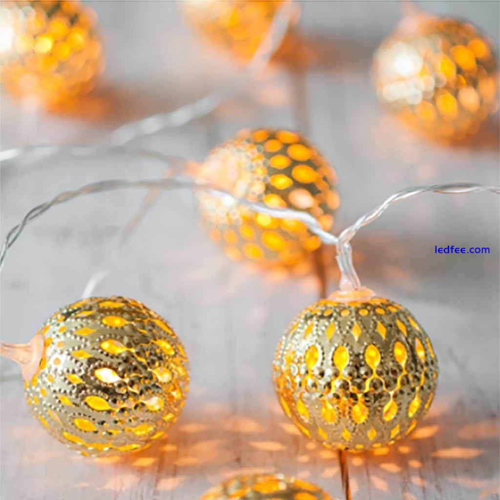 Moroccan Ball LED Fairy Lights Battery Operated String Lights Xmas Home Decor UK 0 