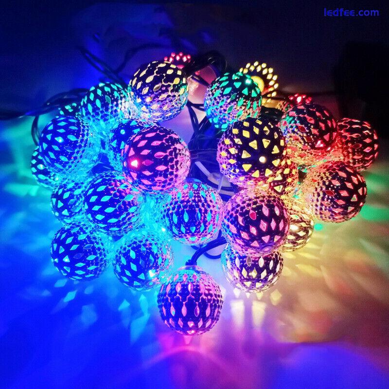 Moroccan Ball LED Fairy Lights Battery Operated String Lights Xmas Home Decor UK 2 