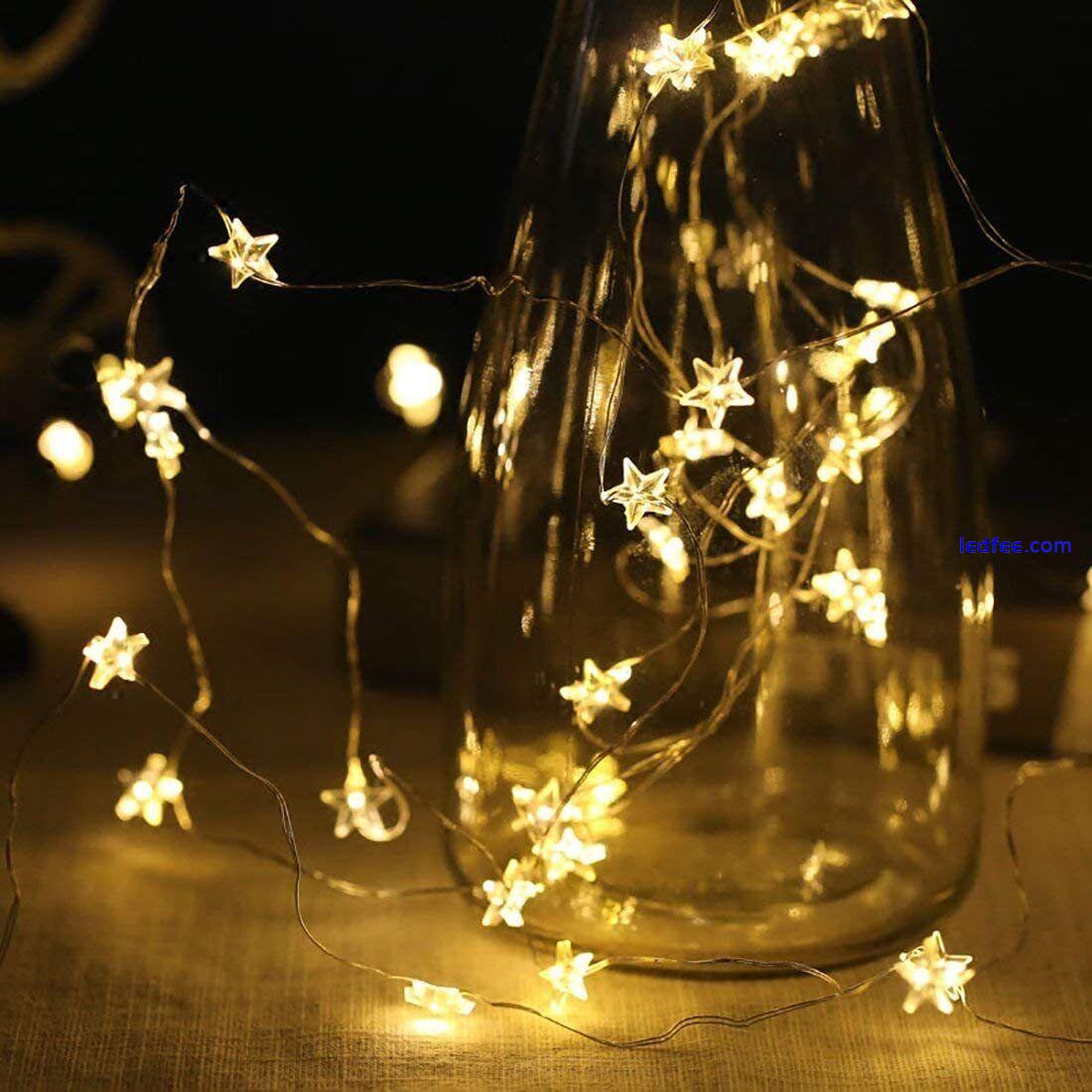 Warm White Star String Fairy Lights for Christmas Party Home Office Decor - USB 0 