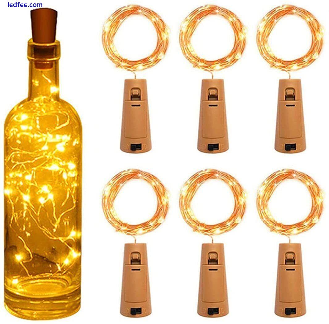 Copper Bottle String Lights Light 15 LED Warm Cool White Fairy Wine Cork Shaped  2 