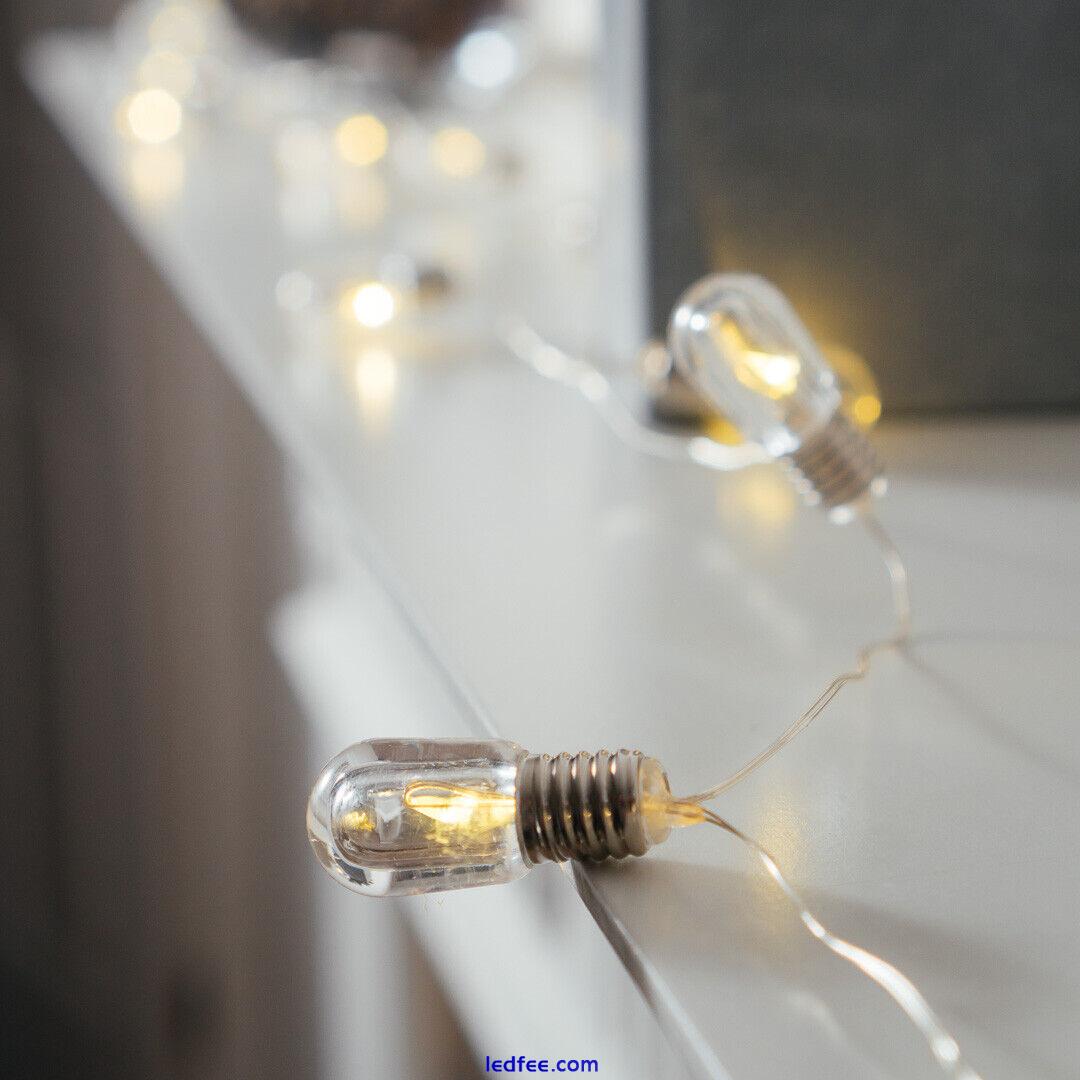 20 LED Mini Light Bulb Fairy String Light – Warm White Indoor Battery Operated 3 