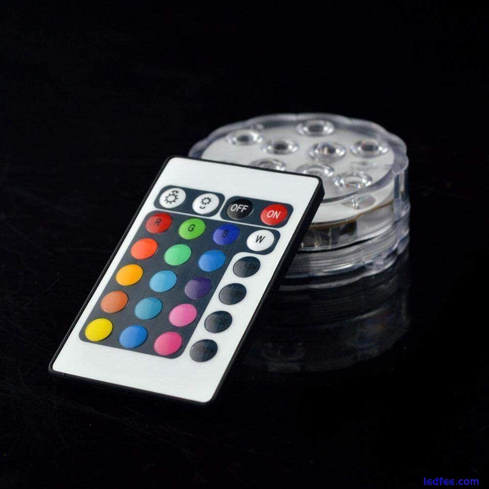 RGB Remote Controlled Submersible 10LED Light Color Changing Battery Operated UK 2 