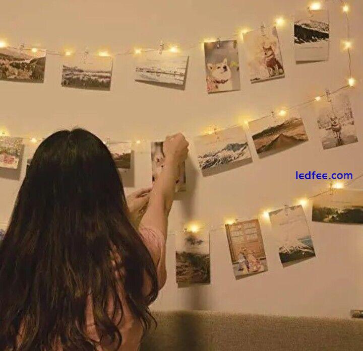 20 LED Battery Photo Clip Light Peg Fairy String Lights Wedding Picture from UK 4 