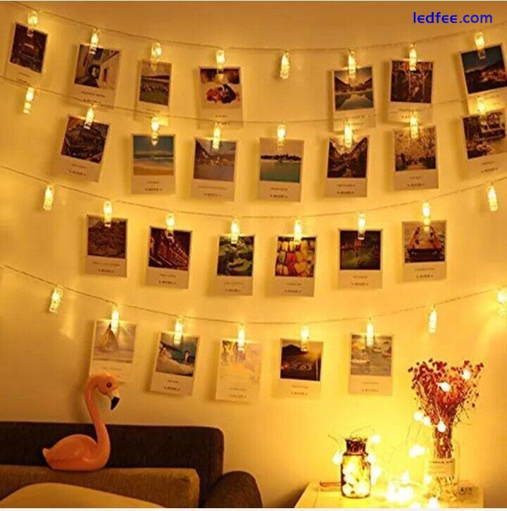 20 LED Battery Photo Clip Light Peg Fairy String Lights Wedding Picture from UK 0 