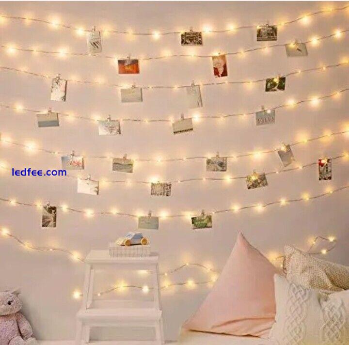 20 LED Battery Photo Clip Light Peg Fairy String Lights Wedding Picture from UK 5 