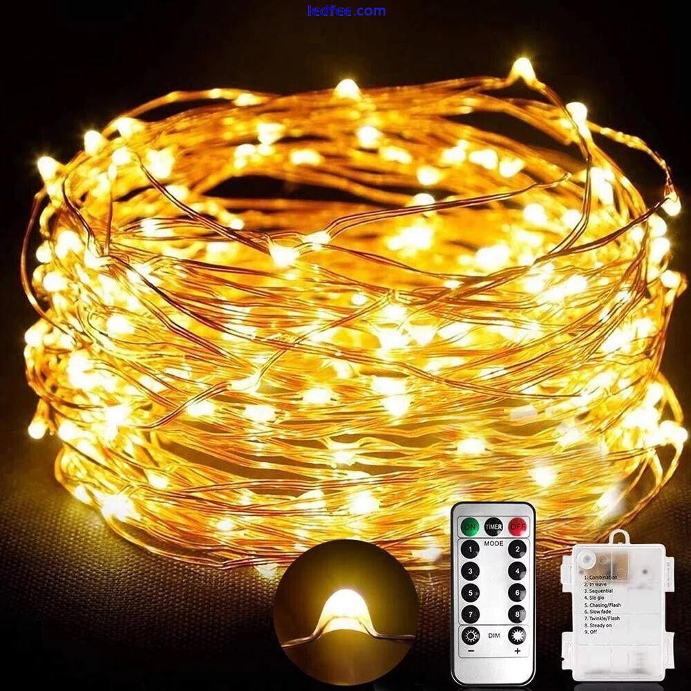 Fairy Lights Battery Operated 8 Modes Remote Copper Wire LED Party String Lights 1 