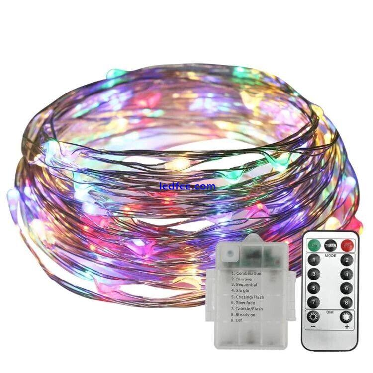 Fairy Lights Battery Operated 8 Modes Remote Copper Wire LED Party String Lights 5 