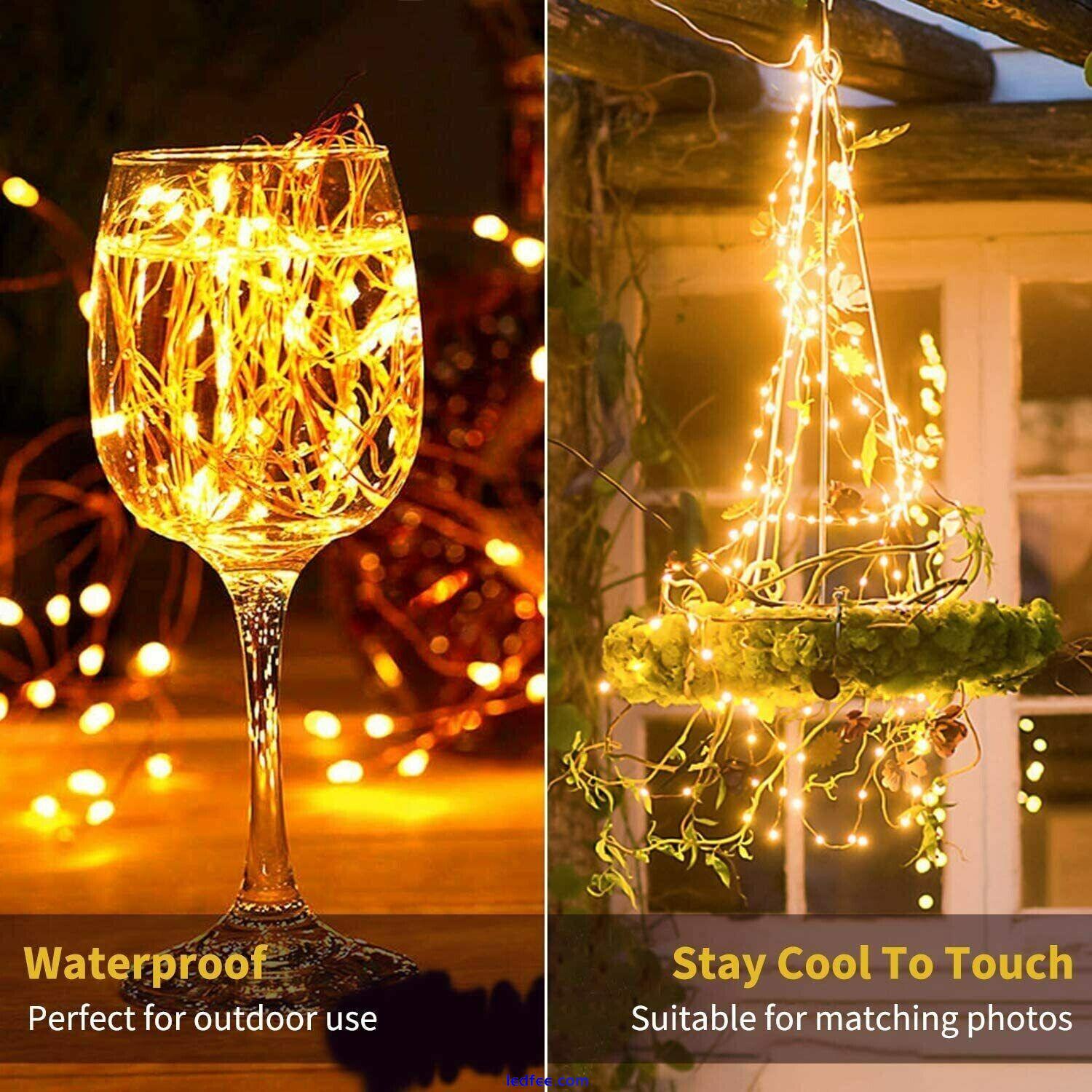Fairy Lights Battery Operated 8 Modes Remote Copper Wire LED Party String Lights 0 