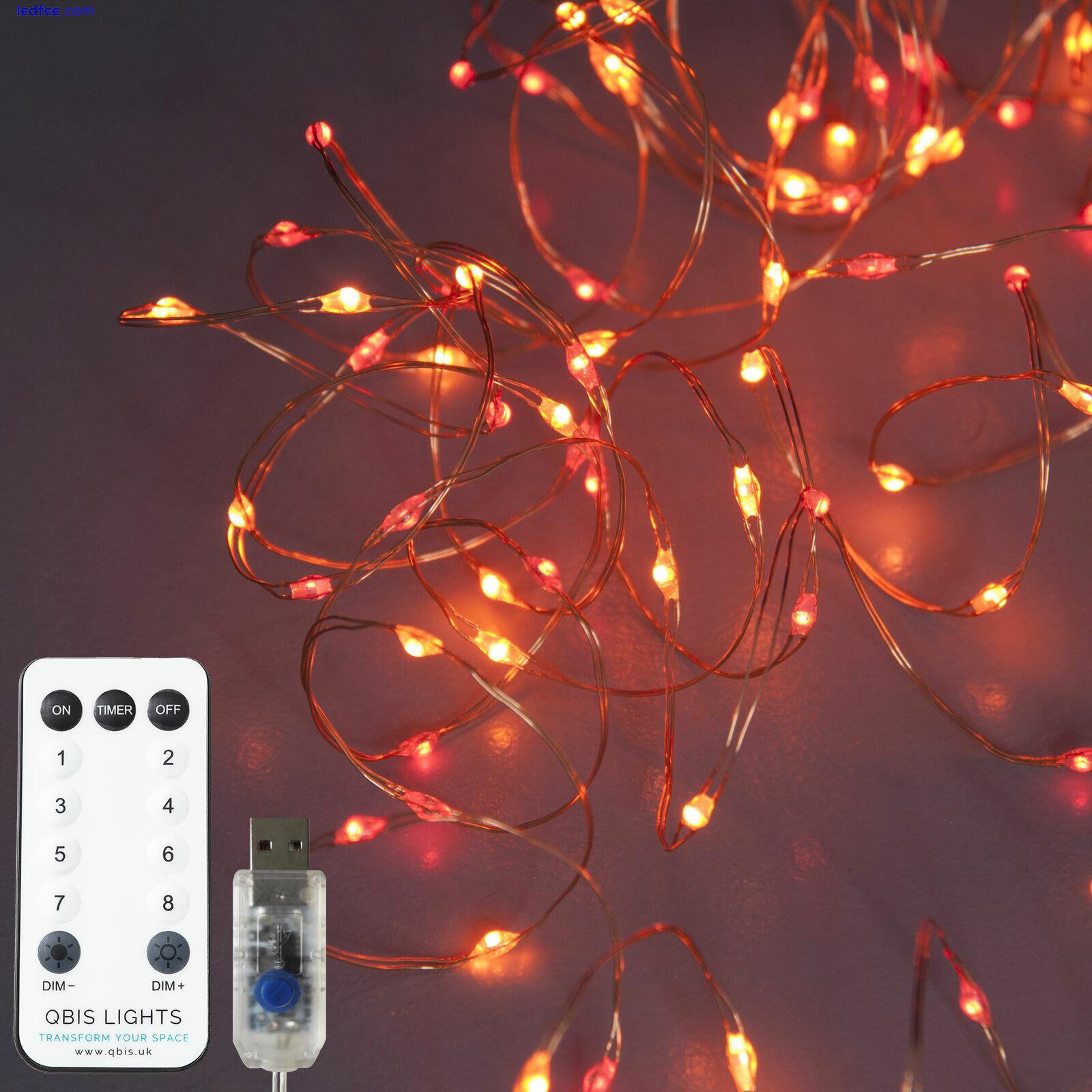 100 Lights on Thin Wire, USB Fairy Lights, Remote Control, Multifunction, Timer 1 