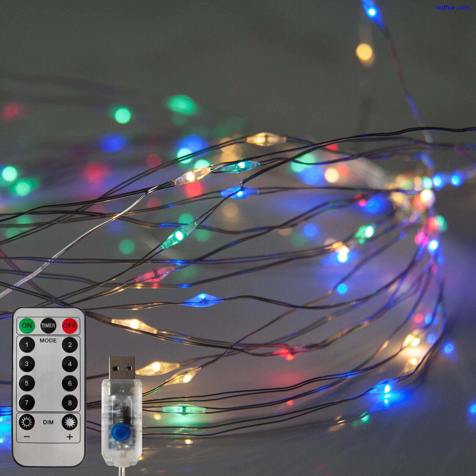 100 Lights on Thin Wire, USB Fairy Lights, Remote Control, Multifunction, Timer 2 