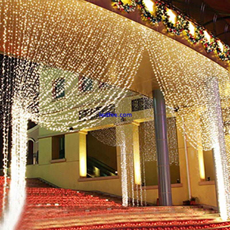 3M 6M LED Indoor Outdoor Fairy Curtain Icicle Light Wedding String Xmas Party  5 