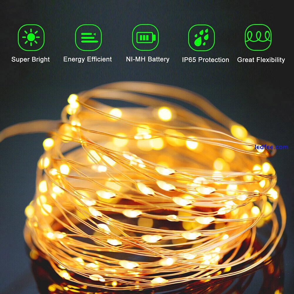 100/200LED Solar String Lights Waterproof Copper Wire Fairy Outdoor Garden 1 