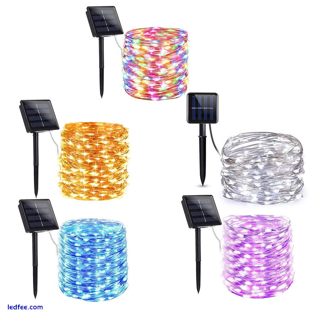 100/200LED Solar String Lights Waterproof Copper Wire Fairy Outdoor Garden 0 