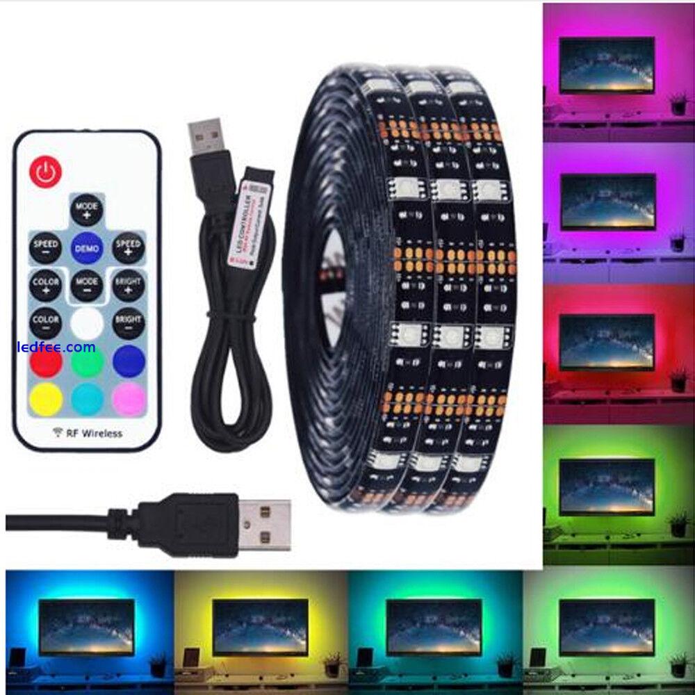 USB LED Strip RGB 5V TV Backlight 5050 LED Strip Light + USB Remote Controller 5 