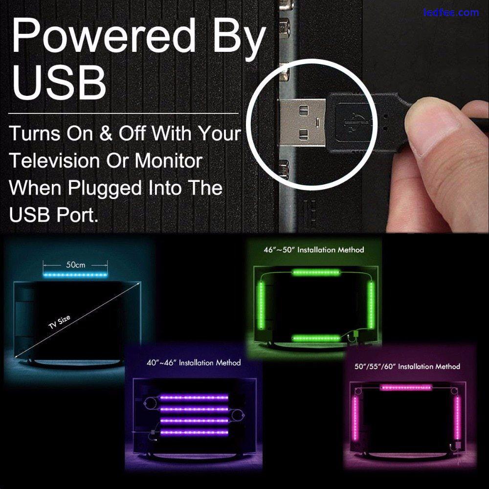 USB LED Strip RGB 5V TV Backlight 5050 LED Strip Light + USB Remote Controller 2 