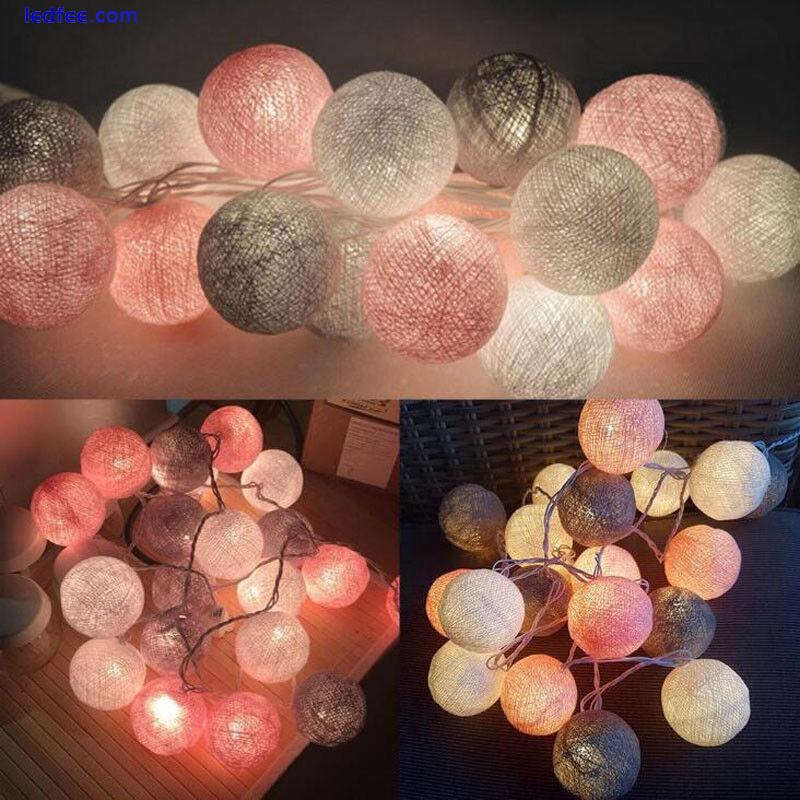 20 LED Cotton Ball USB String Bedroom Fairy Lights Bulb Lamp Party Home Decor A+ 2 