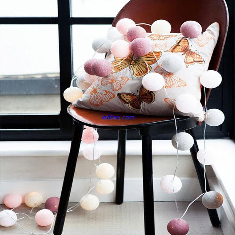 20 LED Cotton Ball USB String Bedroom Fairy Lights Bulb Lamp Party Home Decor A+ 5 