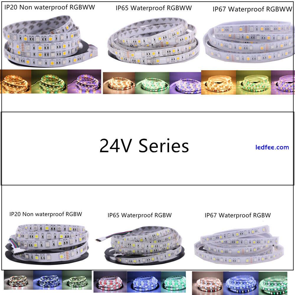 SMD 5050 RGB CCT LED Strip Waterproof DC 12V 24V CCT RGBW RGBWW string light 5m 2 