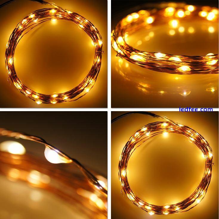 LED USB Plug Micro Rice Wire Copper Fairy String Light Party XMAS Decor 4-20M UK 5 