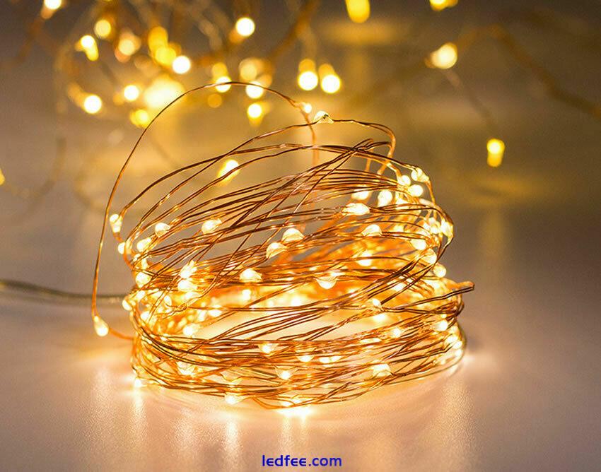 LED USB Plug Micro Rice Wire Copper Fairy String Light Party XMAS Decor 4-20M UK 1 