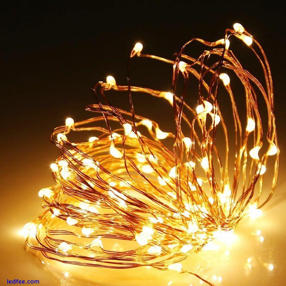 LED USB Plug Micro Rice Wire Copper Fairy String Light Party XMAS Decor 4-20M UK 0 