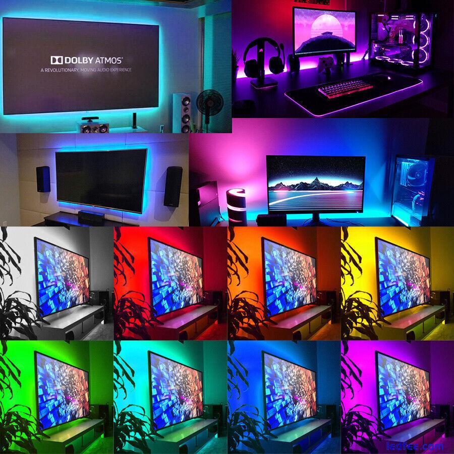 LED Strip Lights 5050 RGB Light Colour Changing Tape Cabinet TV USB 0 