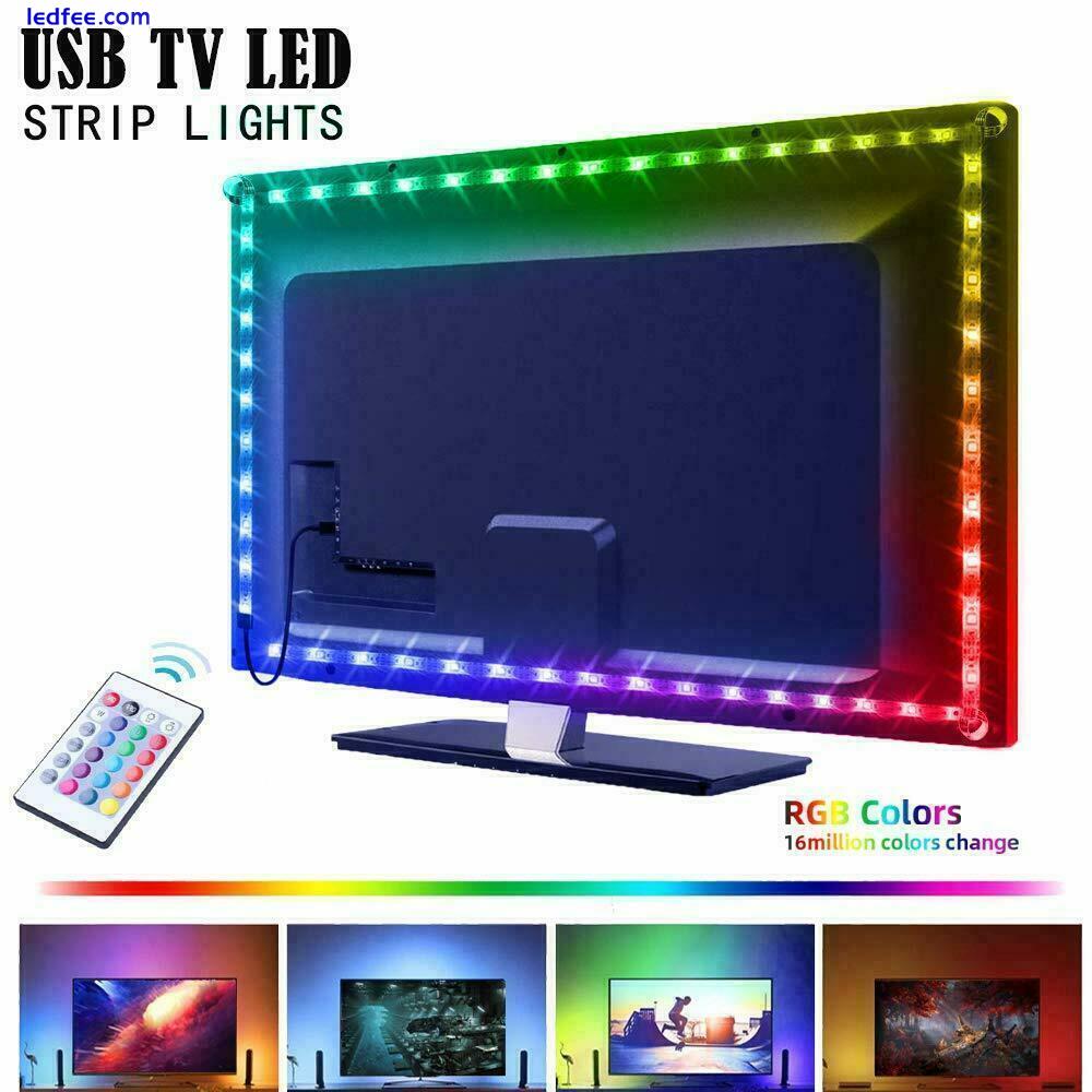 LED Strip Lights 5050 RGB Light Colour Changing Tape Cabinet TV USB 1 