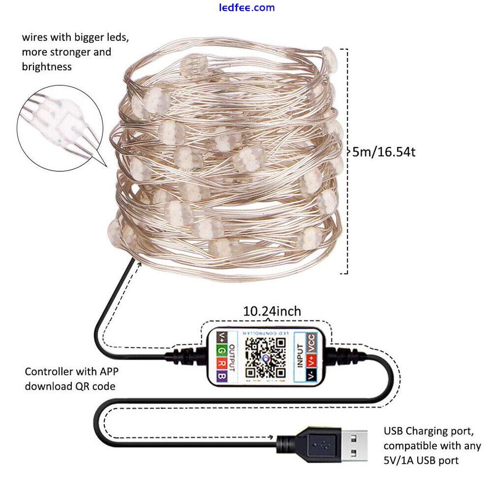 USB Smart App Control Fairy String Light 50-200LED 5M 10M 20M Copper Wire Lights 1 