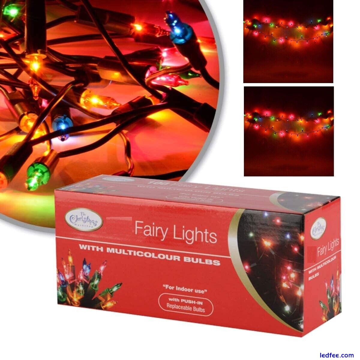 CLEAR / MULTI COLOUR XMAS FAIRY LIGHTS BULBS CHRISTMAS DECORATION TREE PARTY  0 