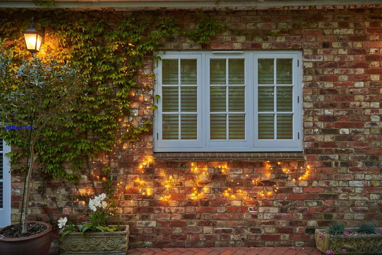 Ivy - Solar & Mains - 96 LED Indoor/Outdoor Light Garland - Brown 0 