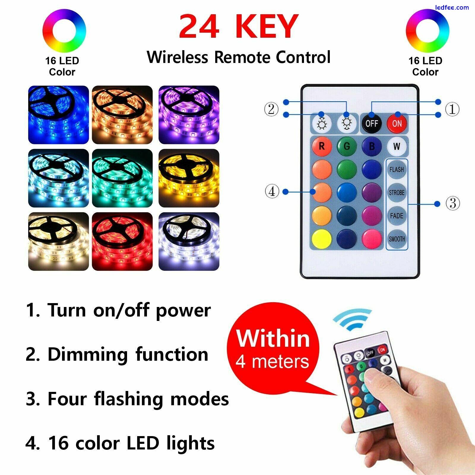 USB LED Strip Lights 5050 RGB Colour Changing Tape  Waterproof Kitchen Lighting 0 