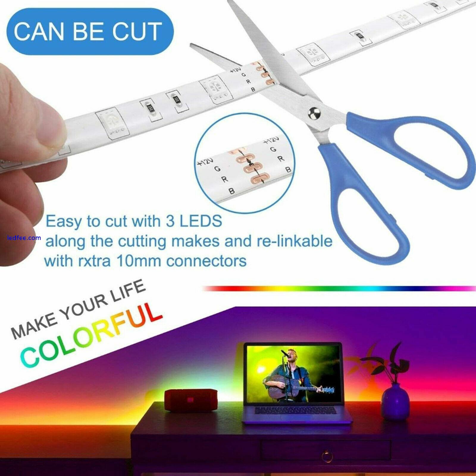 USB LED Strip Lights 5050 RGB Colour Changing Tape  Waterproof Kitchen Lighting 1 