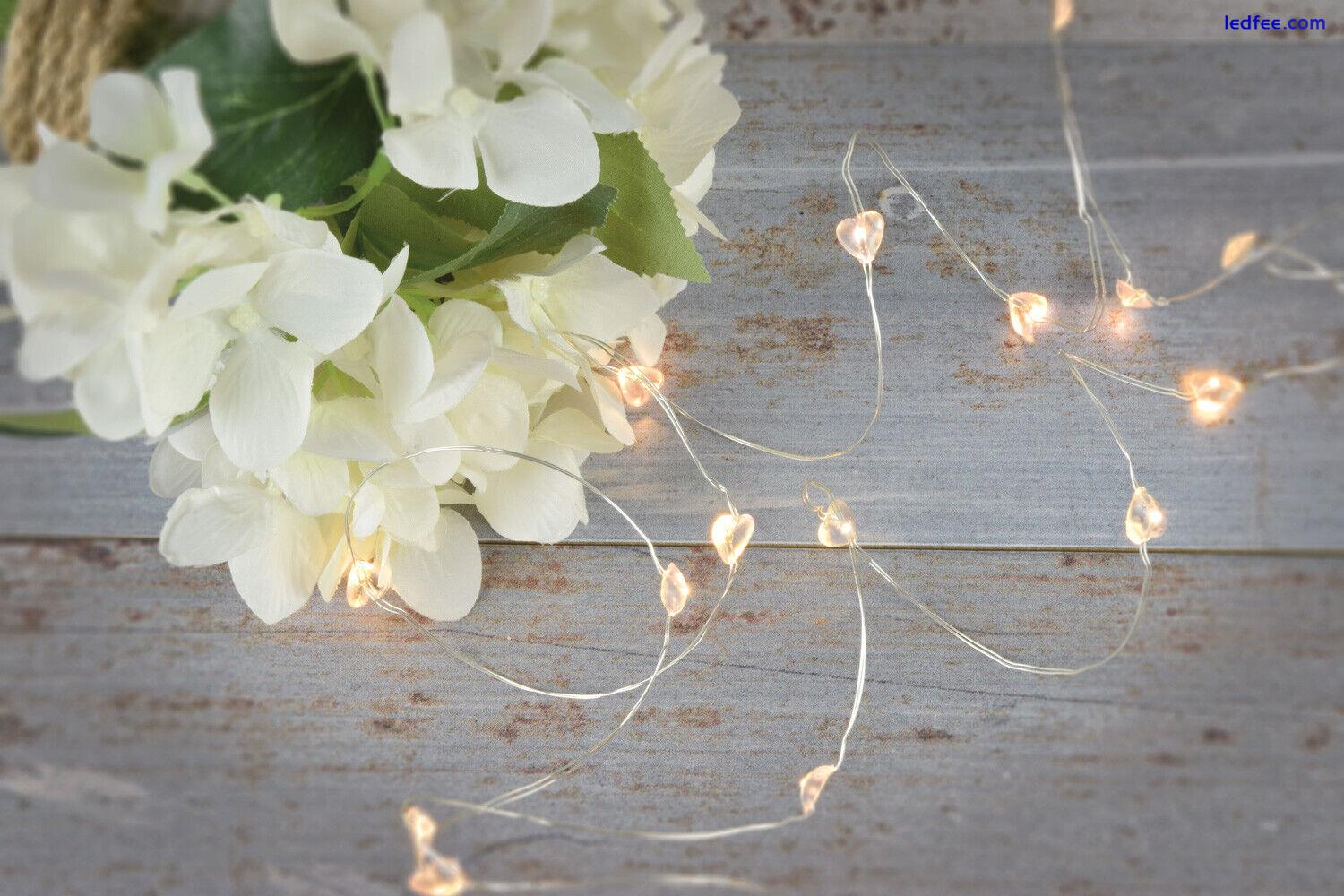 Set 20 LED white love hearts fairy lights Christmas party XMAS Valentines gift 1 