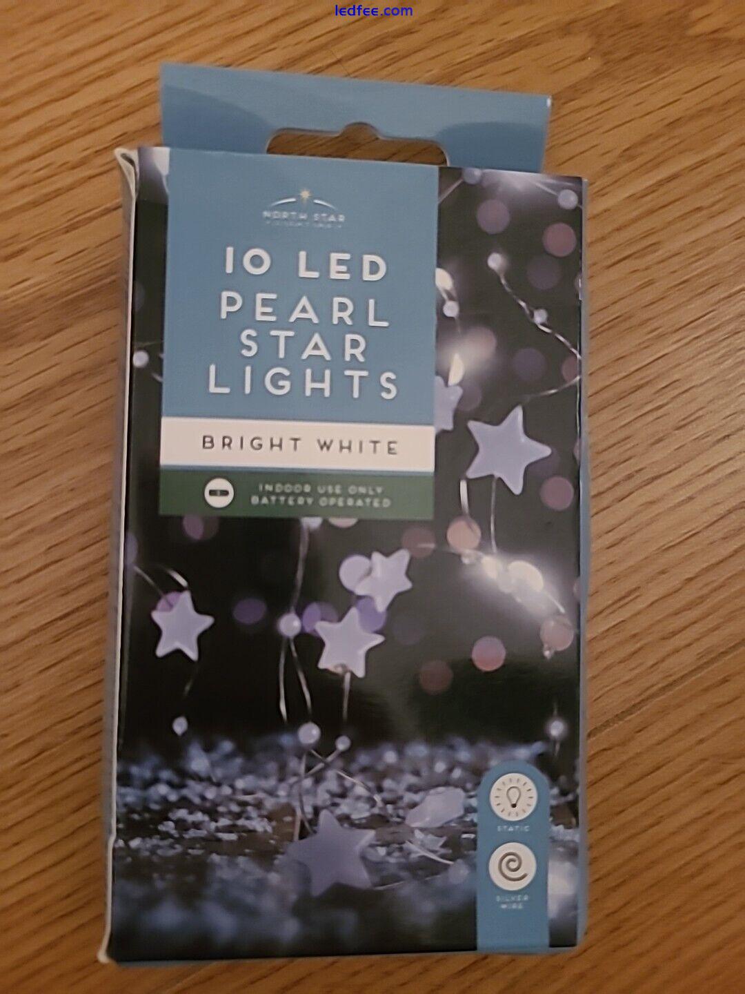 Battery Led Lights 10 LED Pearl Star Lights Brand New 1 Box 1 