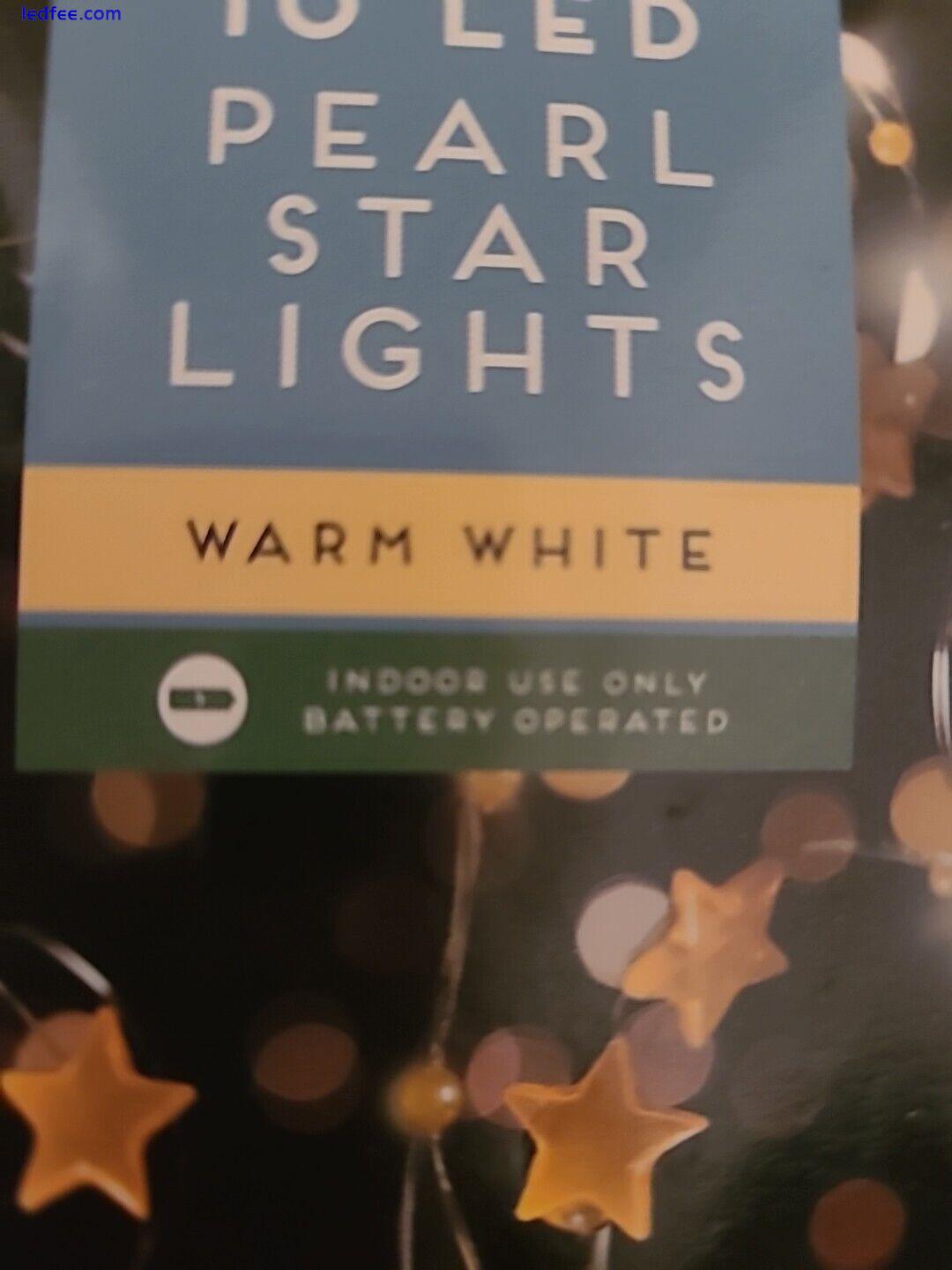 Battery Led Lights 10 LED Pearl Star Lights Brand New 1 Box 5 