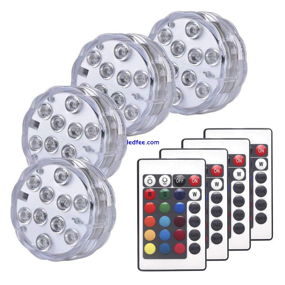 RGB Remote Controlled Submersible 10LED Light Color Changing Battery Operated 0 