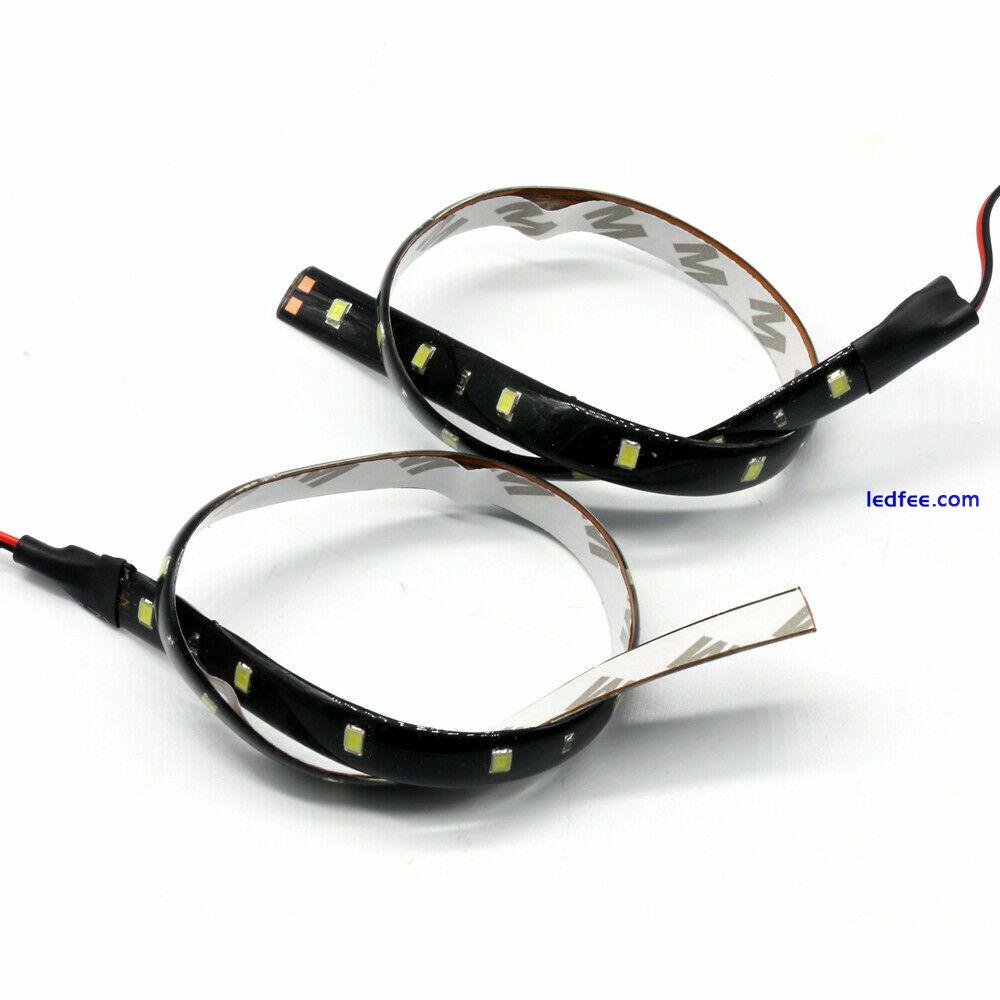 2X 12 LED Flexible Strip White Light 5050 SMD IP65 Waterproof 12V Car Home 30cm 5 