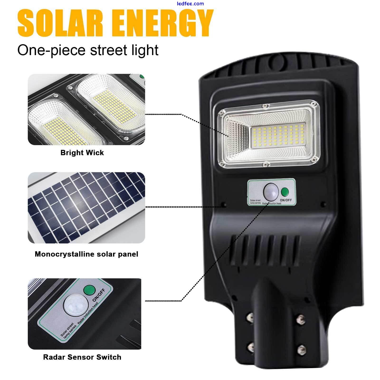 Commercial LED Solar Street Light Dusk-to-Dawn Road Lamp Motion Sensor 9900000LM 0 