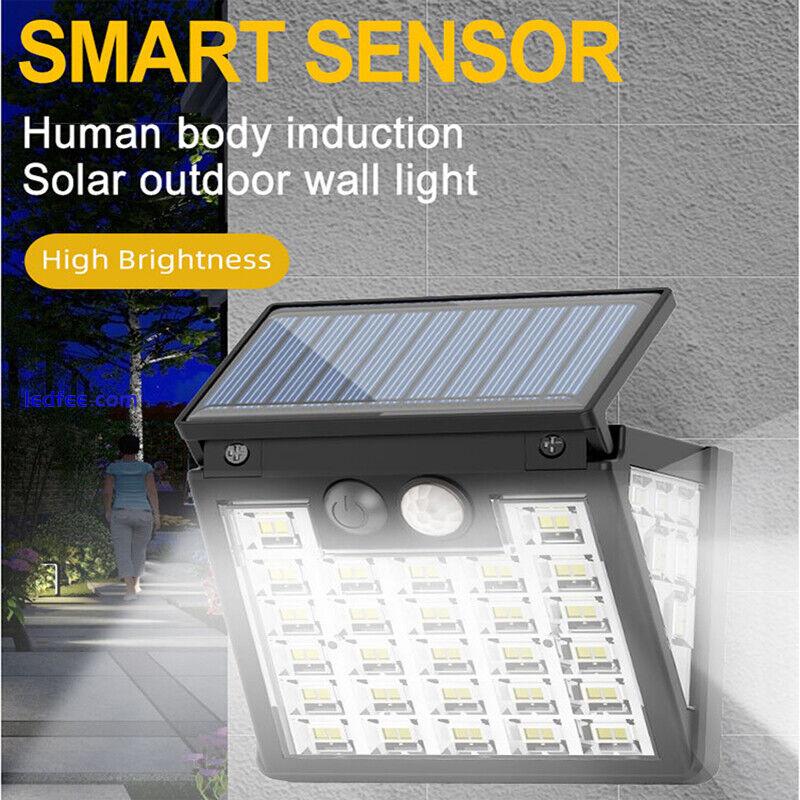 Solar PIR Motion Sensor Wall Light LED Outdoor Yard Garden Street Flood Lamp 1 