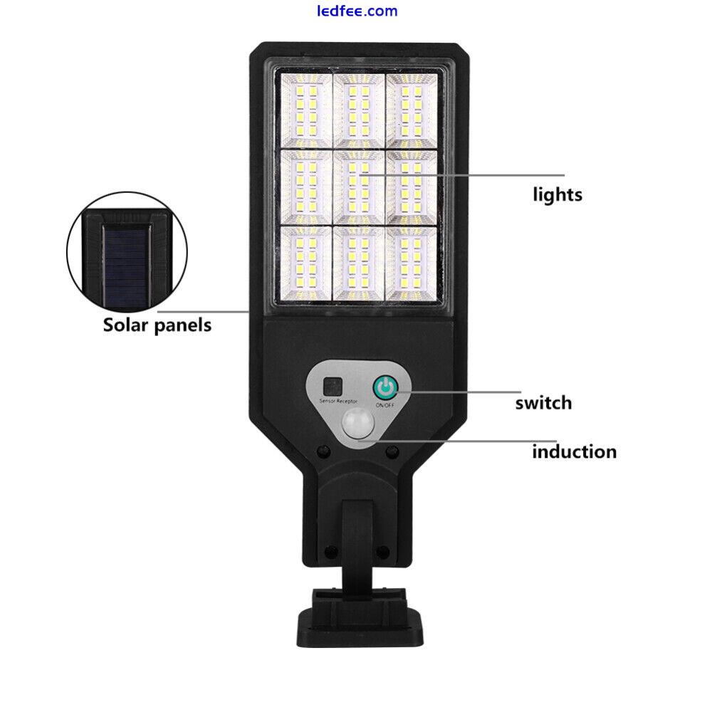 Solar Street LED Light Motion Sensor Remote Outdoor Garden Yard Flood Wall Lamp 2 