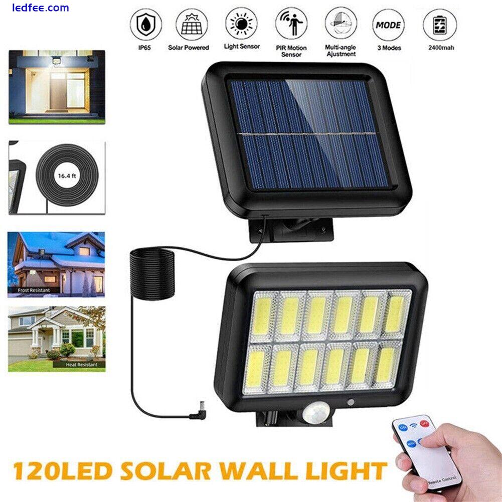 1000W Solar Panel 120 LED Street Light Motion Sensor In/Outdoor Garage Wall Lamp 5 